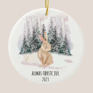 Kanin i skov med teksten min fÃ¸rste jul